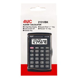 Alevar AVC Calculator 8 Digits with Transparent Flap 57 x 92 x 8 mm Black
