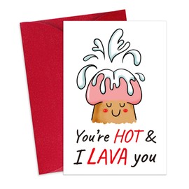 FLYAB Funny Valentines Day Cards for Him - Naughty I LAVA You Valentine's Day Cards for Husband Boyfriend Fiance with Envelope Sexy Vday Gifts Cards for Men