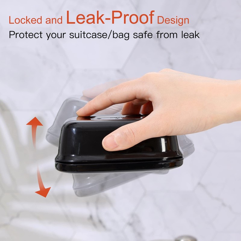 Quatish 2 Pack Travel Soap Container, Portable Soap Holder with