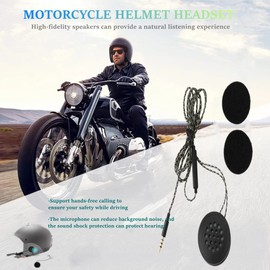 For Helmet Headphones-Motorcycle Helmet Headset Headphone Speakers Wired Helmet Headphones Motorcycle Helmet Audio Headset Support Hands-Free Calling 3.5 Mm Noise Canceling Headset