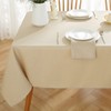 Faux Linen Rectangle Tablecloth, Waterproof Wrinkle Free Woven Textured Table