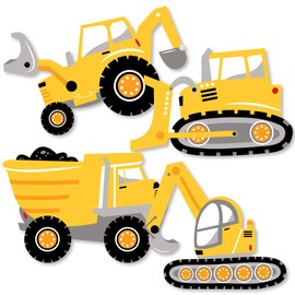 Big Dot of Happiness Dig It - Construction Party Zone - Dump Truck Bulldozer Backhoe Excavator Decorations DIY Baby Shower or Birthday Party Essentials - Set of 20
