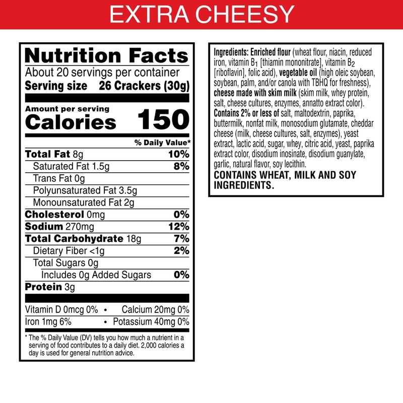 Cheez-It Cheese Crackers, Baked Snack Crackers, Lunch Snacks, Family Size,