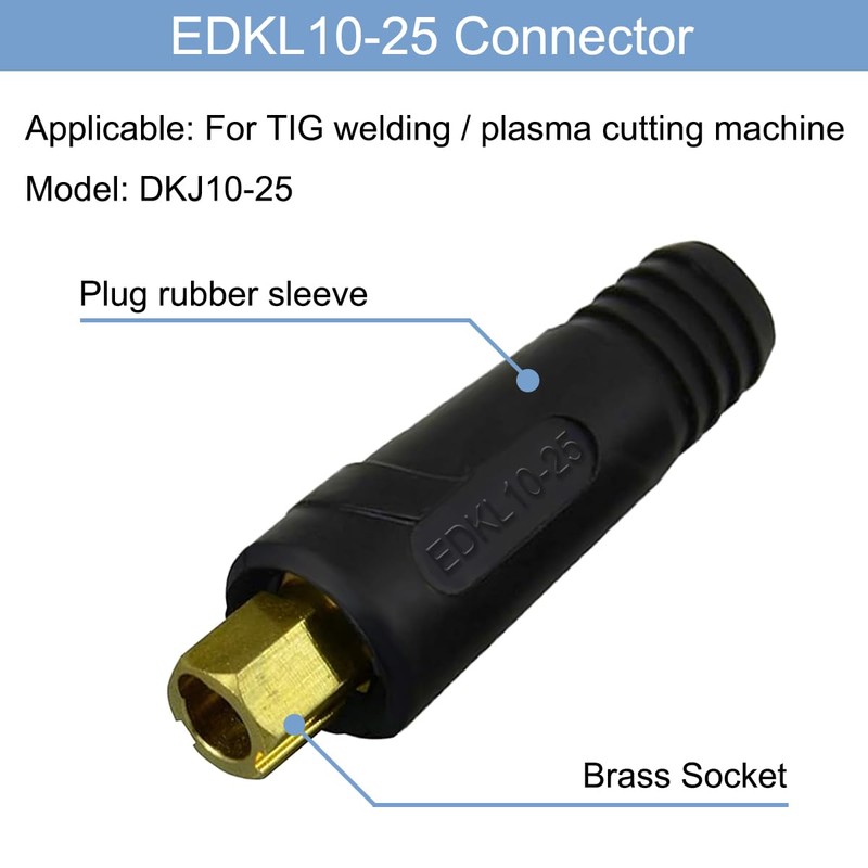 EATBALE EDKL10-25 Connector for TIG Welding Cable Panel Connector-Plug for