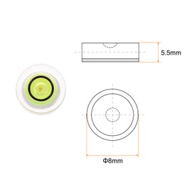sourcing map 3pcs Round Bubble Level 8x5.5mm Mini Circular Bullseye Spirit Levels for Leveling Camera Tripod Telescope Workshop Turntable Pictures Frame, Lime