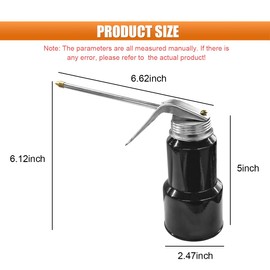 LHDOS Pump Oiler Can, 8OZ Capacity 250ML Oil Squirt Can with Handle, Pistol Oil Spray Can with 6" Metal Straight Spout for Most Cars, Motorcycles Applications
