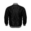 Mens Varsity Jacket Satin Polyester Retro Zip Casual Jackets (Black,