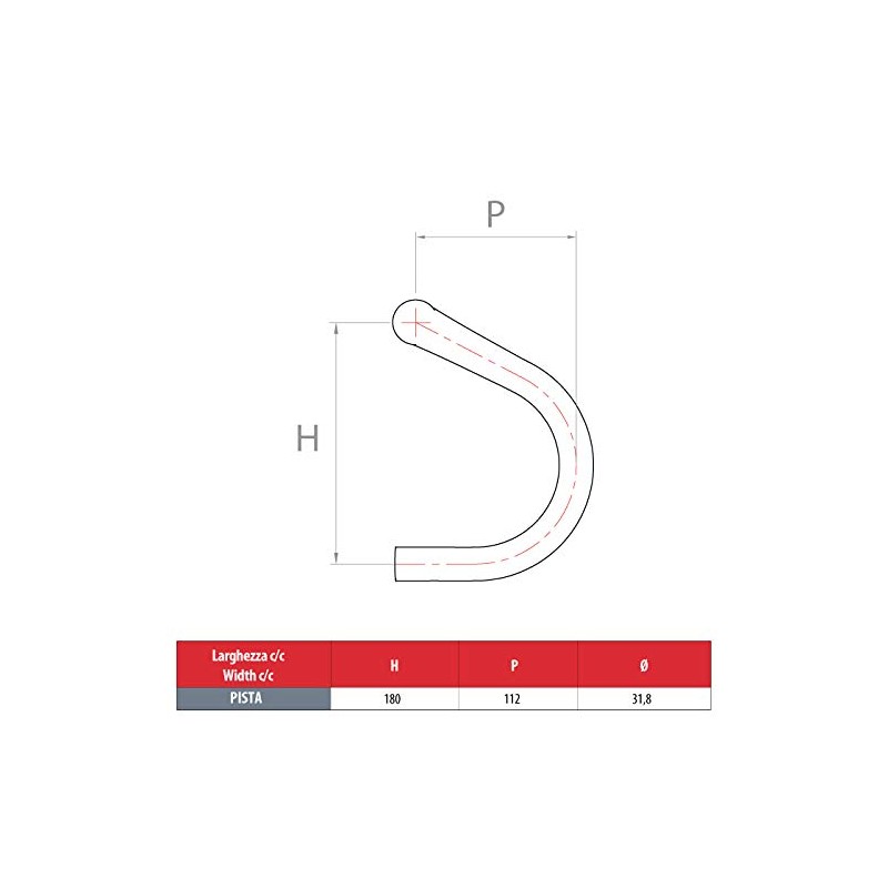 Cinelli Pista Bicycle Handlebar - 31.8/42cm Black Ano