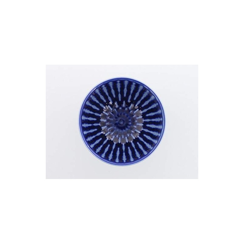 ih-007-01 Tableware East Rice Bowl, Blue Tokusa, Japanese Tableware, Blue