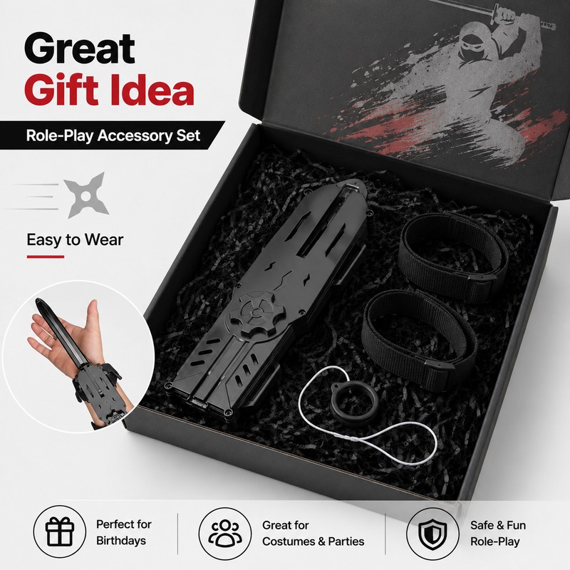Retractable Ninja Wrist Blade Toy – Plastic Hidden-Blade Role-Play Prop