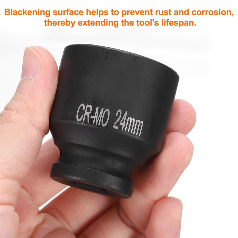 sourcing map 2pcs 4 Point Square Socket 1/2" Drive 24mm