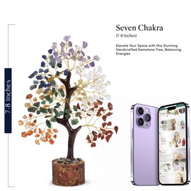 Yatskia Seven Chakra Crystal Tree, Birthday Gifts For Women, Crystal Tree Of Life, Crystals And Gemstones Home Decor, Living Room Decor, House Warming Gifts New Home, Spiritual Gifts For Women