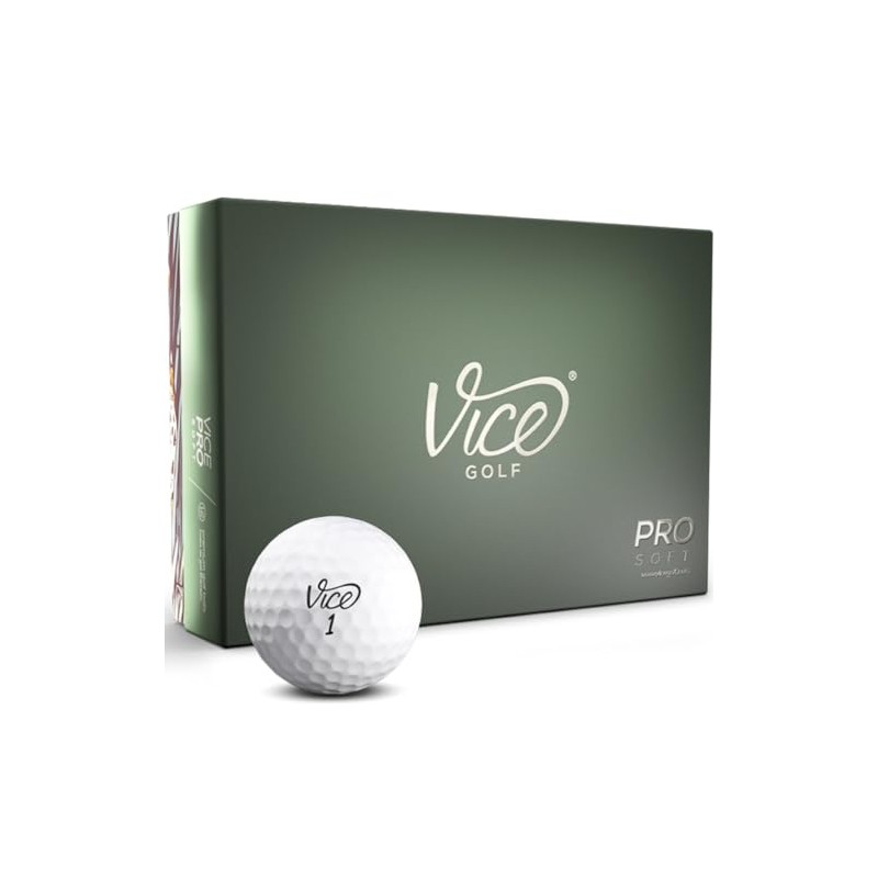Vice Golf Pro Soft Golf Balls, White (One Dozen)