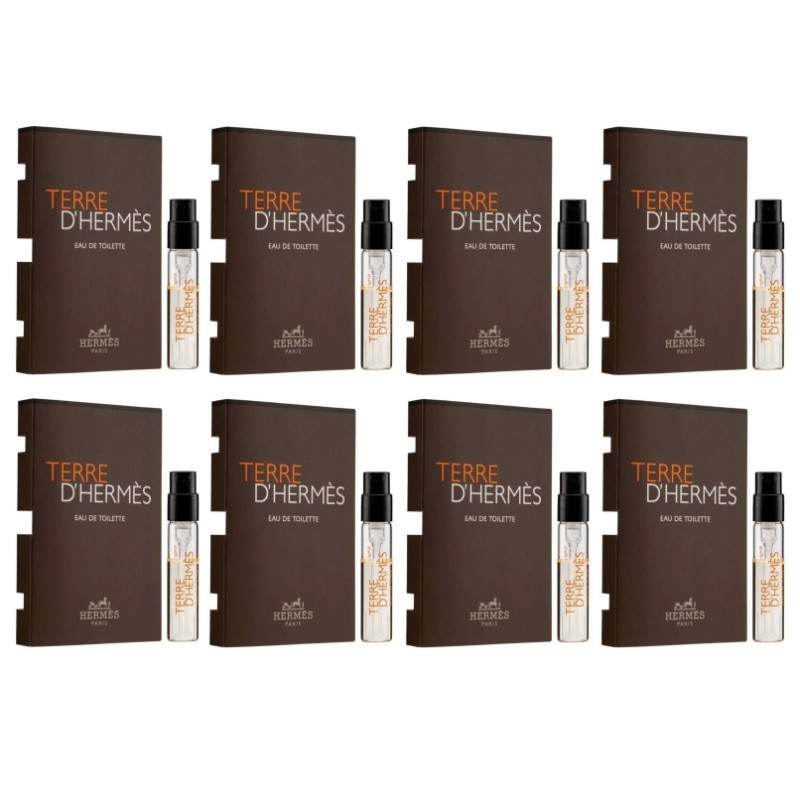 8 Vials Samples TERRE D'HERMES by HERMES for Men 0.06
