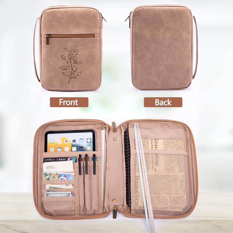 PU Leather Bible Cover - Debossed Bible Case - Carrier