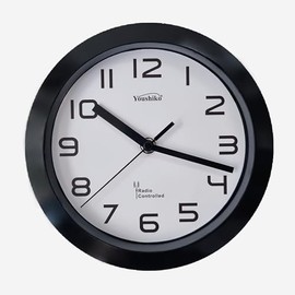 Youshiko Radio Controlled Wall Clock (Official UK & Ireland Version), Premium Quality, Classic Design, 20cm, 8-Inch Diameter, Home/Kitchen/Office/School Clock, Easy to Read