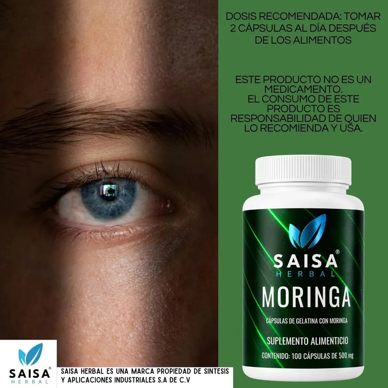 Moringa Saisa Herbal 100 Cápsulas Suplemento Alimenticio
