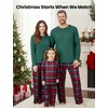 PATPAT Family Christmas Pajamas Matching Sets Green Buffalo Plaid Print