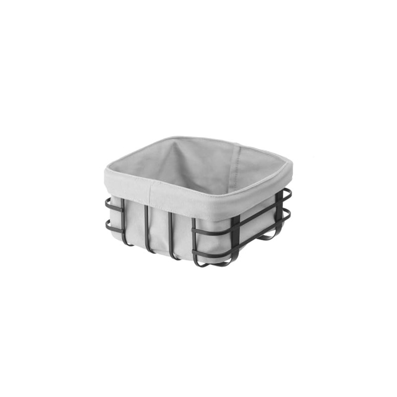 HENDI Square Bread Basket with Washable Bag, Metal Frame, Bread