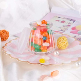 4oz Glass Jars with PE Lids and Cork Lids, 24 Pack Mini Pudding Jars Clear Yogurt Jars Glass Favor Jars Containers for Spice, Jam, honey, Mousse, Wedding Favors, Shower Favors, DIY and Art