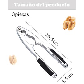 Cascanueces, 3 Piezas Set de Abridor de Nueces y Mariscos, Acero Inoxidable, Incluye Cascanueces y 2 Tenedores para Cangrejo, Adecuado para abrir nueces, robustas y cangrejos, etc
