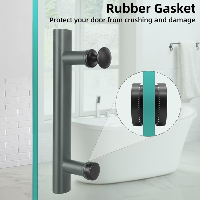 Shower Door Handle Black 145mm Stainless Steel Replacement Door Handles