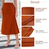Komorebi Midi Skirt for Women High Waist Satin Skirts Elegant