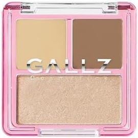 GALLZ Hanamichi 3D Palette 02 Deep Sculpting Brown 3.8g | 3-Color Palette with Concealer, Shading & Highlight for Defined, Dimensional Makeup