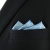 S&W SHLAX&WING Extra Large Men's Pocket Square Blue Azure Check