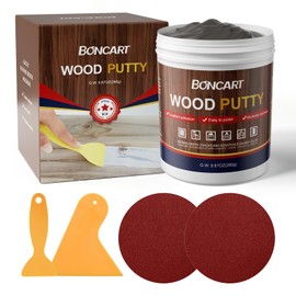 BONCART Wood Filler - Ebony, Paintable, Stainable, Sandable. Quickly Repair Holes, Cracks, Chips, Damage, and Scorched Wooden Furniture