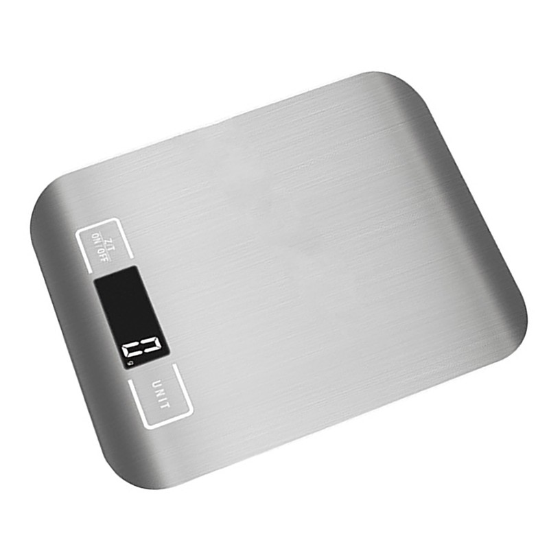 Kitchen Digital Scale Stainless Steel 10kg Waterproof White Backlight LCD