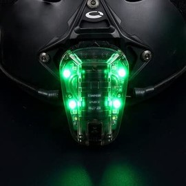 Bifrost Gear Jump Rated IR + Visible LED IP67 Strobe Light for Tactical Helmets (Black + Green LED)