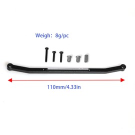 Steering Tie Rod and Drag Link Aluminum for Losi 1/18 Mini LMT 4X4 Brushed Monster Truck，Replacement for LOS211051 Upgrade Parts Fix Link Steering Rod for Losi - LOS01026 1/18 Mini LMT Monster (Black)
