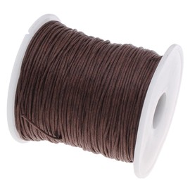 Perlin - 75 m Waxed Cotton Cord Dark Brown 1 mm Waxed Jewellery Cords Wax Threads Cotton Cord Wax Thread Wax Cord Bead Cord Jewellery Making C165