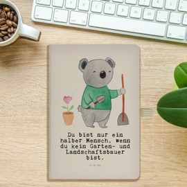 Mr. & Mrs. Panda DIN A5 Baumwoll Notizbuch Garten- und Landschaftsbauer Herz - Geschenk, Abschied, Gärtner, Skizzenbuch, Notizen, Gartenplaner,
