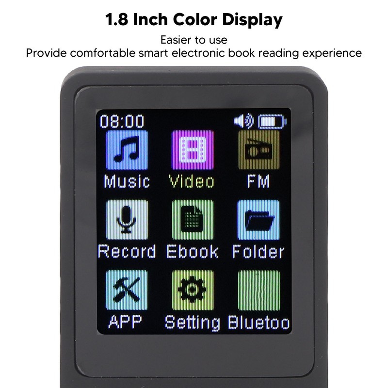 Bluetooth MP3 Player 1.8 Inch Color Display Built in Speaker