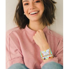 NVENF Teacher Bracelets Heishi Clay Beaded Bracelets for Women Stackable Teach Love Inspire Stretch Bracelets Colorful Bracelet Teacher Appreciation Gifts