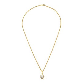 CRACCO 18k Gold Plated Necklace With Zirconia Heart Pendant, Hypoallergenic Gold Plated Necklace, Women for Necklace