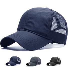 RF Cap, Men's, Large Size, 23.6 - 25.6 inches (60 - 65 cm), Deep Mesh, Breathable, Quick Drying, Lightweight, Unisex, Stylish, Cool, Popular, blue