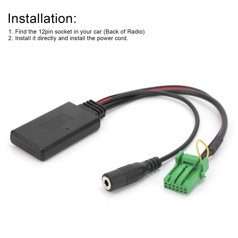 Car AUX Cable 5.0 Bluetooth Microphone Harness Audio Wire Fit