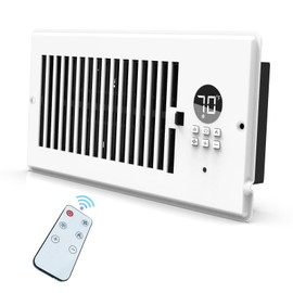 DDPow 1.75x Heavier & Durable Steel – 4"x10" Register Booster Fan, Ultra-Quiet, 10-Speed, Built-In Thermostat, Mechanical Damper, Efficient HVAC Vent Booster (Matte White, 1 Pack)