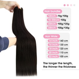 YoungSee Real Hair Wefts for Sewing Brown Hair Extensions Real Hair Wefts Brown Remy Hair Sew-in Weft Hair Extensions Real Hair for Women Long Hair 60 cm 100 g #2