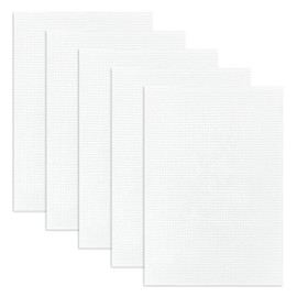 5 Pieces White Plastic Sheet,Eye Mesh Fabric Plastic Mesh Canvas Sheets for Embroidery,Plastic Needlepoint Canvas,Fursuit Flexible Eye Mesh Fabric for Crafts DIY,Knit Crochet Projects (White 20*30cm)