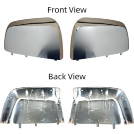 ABAGAEL Mirror Cover Caps Pair Compatible with 2015-2021 GMC Canyon, 2015-2021 Chevy Colorado (Chrome)