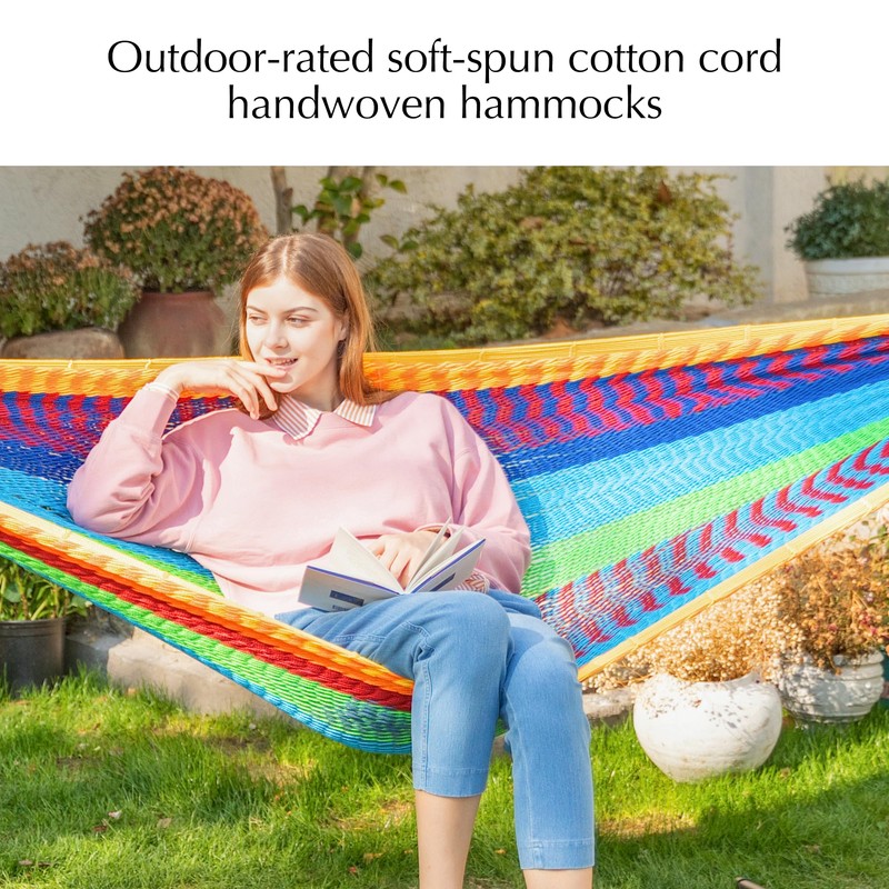 PNAEUT Mayan Hammock, Handwoven XL Thick Soft Rope Hammocks for