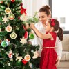 NACHLYNN 42 Pieces Christmas Ornaments Wooden Christmas Tree Ornaments for