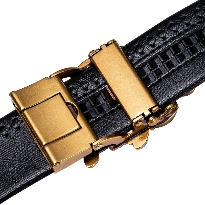 Barry.Wang Eagle Belt for Mens Ratchet Buckle Real Leather Business