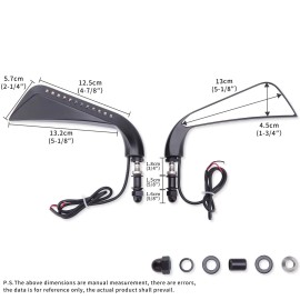 KEEPDSGN 2x AXE Mirror w/LED Sequential Turn Signal For Harley Davidson Night Rod Special