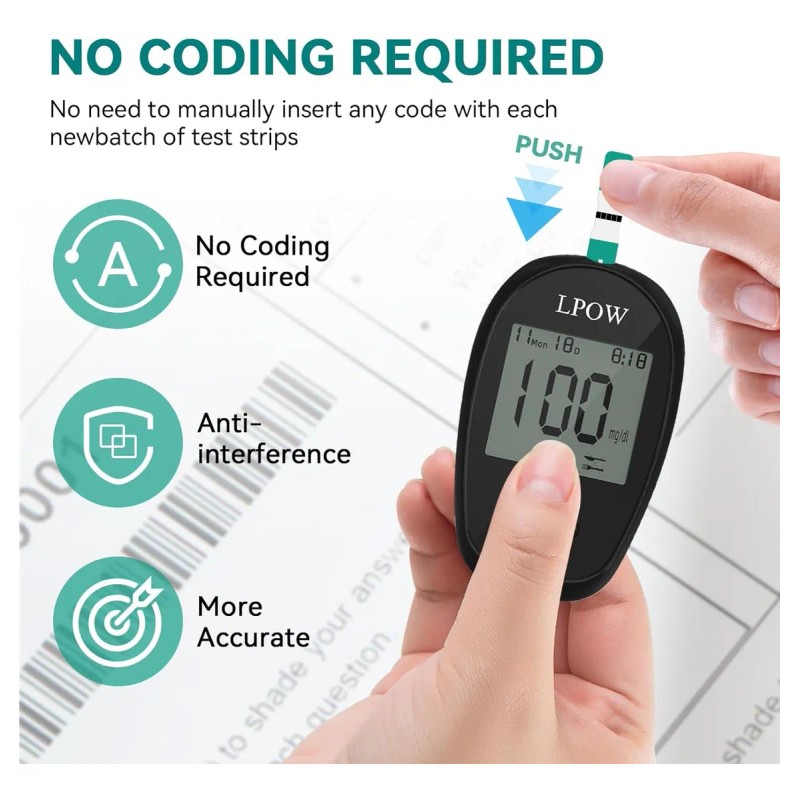 Tiras Reactivas De Azúcar En Sangre, 100 Tiras Reactivas Par