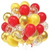 60 Balloons Red Gold, 12 Inch Red Latex Balloons, Metallic